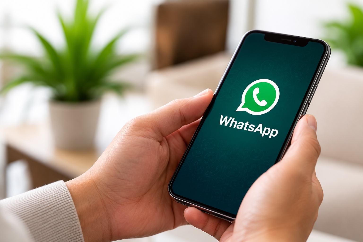 WhatsApp on a smartphone
